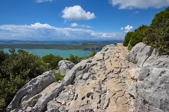 Kamenjak hill - view to Vrana lake (Vransko jezero), Rada&scaron;inovci, Zadar, Croatia