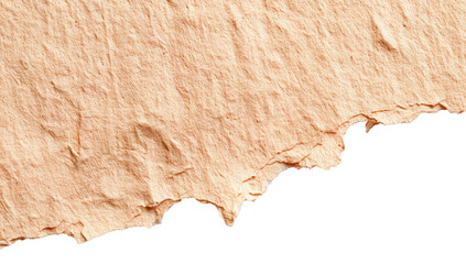 Textured, peach-toned paper tear