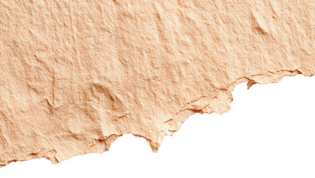 Textured, peach-toned paper tear