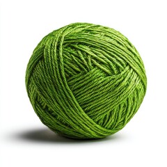 Bright green ball of yarn, closely wound