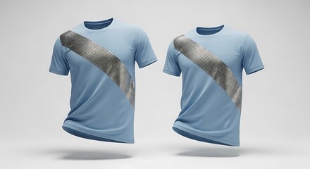 Light blue tshirts with zebra print stripe