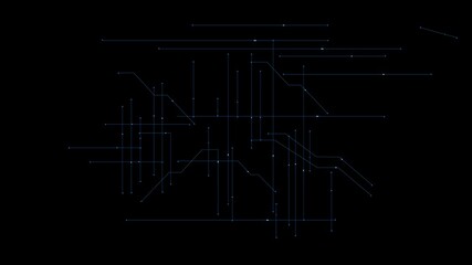 Dynamic line tech overlay with AI concept. Modern, abstract motion graphics template for futuristic interfaces and digital projects Perfect for sci-fi edits, tech intros, presentations 4k video .