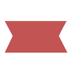 Flat red banner 2D vector shape, clean geometric form for headers, titles, or promotional elements in digital and print design.

