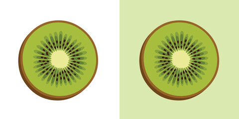 Fototapeta premium Kiwi Fruit Cross-Section Flat Design Icon