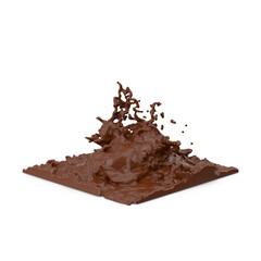 chocolate splash, isolated on transparent background, PNG, 3d