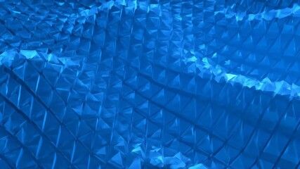 Rippling waves of glowing blue triangles smoothly pulse and undulate in a seamlessly looping ethereal abstract texture ethereal abstract texture, shape, energy - Powered by Adobe