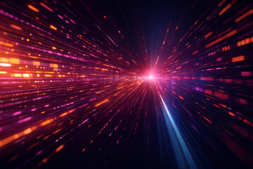 AI generated futuristic cyber abstract image with glowing data streams vibrant energy and high speed technology atmosphere perfect for digital innovation network and metaverse themes