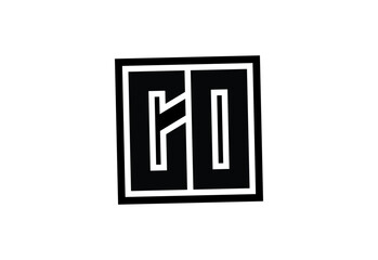 Obraz premium CO Modern Monogram Logo Design with Bold Geometric Shape and Minimal Frame.
