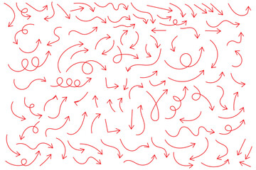 Thin arrows set for business plan, presentation and education. Sign, Symbol, Hand drawn arrow collection