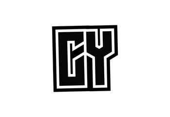 CY Modern Monogram Logo Design with Bold Geometric Shape and Minimal Frame.