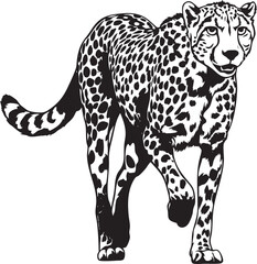 Fototapeta premium Elegant Cheetah in Black and White Silhouette