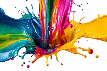 Bursting colors create a joyful explosion of vibrant paint splashes Generative AI