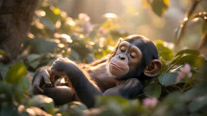 Tranquil Forest Chimpanzee: A Heartfelt Portrayal for World Wildlife Day