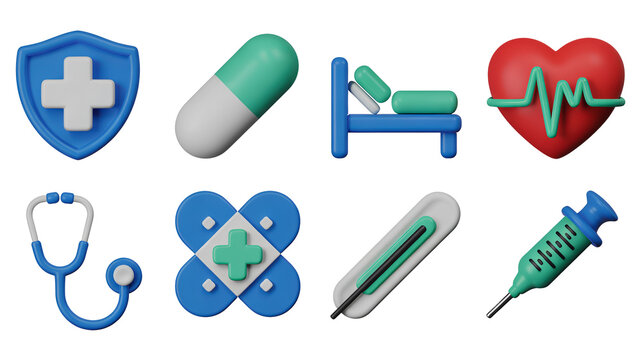 Get well soon healthcare icons offering medical support and treatment for a healthy life and wellness journey