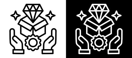 Value Proposition Icon Set In Black And White Filled Style Collection
