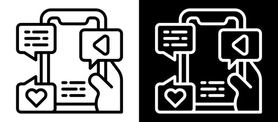 Social Media Icon Set In Black And White Filled Style Collection