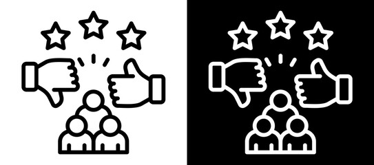 Customer Feedback Icon Set In Black And White Filled Style Collection