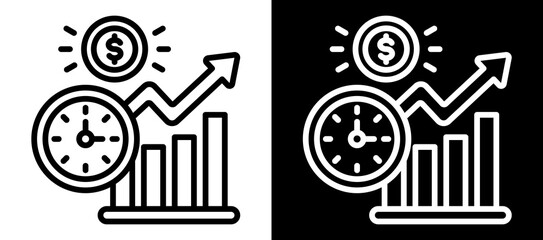 Time To Market Icon Set In Black And White Filled Style Collection