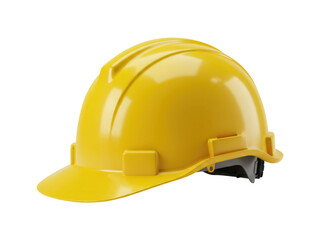Fototapeta premium Yellow hard hat construction safety helmet occupational protection gear transparent background cutout png