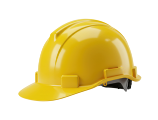 Yellow hard hat construction safety helmet occupational protection gear transparent background cutout png