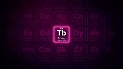 Modern periodic table element Terbium illustration