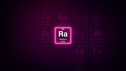 Modern periodic table element Radium illustration