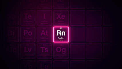 Modern periodic table element Radon illustration