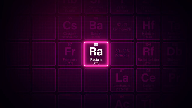Modern periodic table element Radium illustration