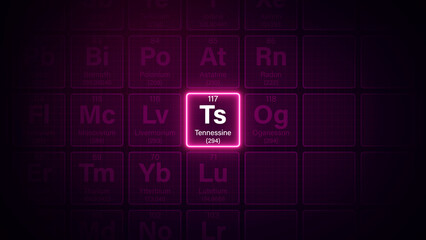 Modern periodic table element Tennessine illustration