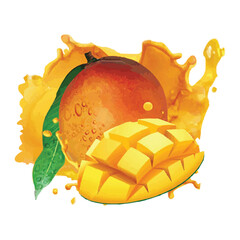 Make a Professional Mango Splash Vector Illustration