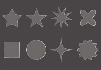 Glass geometric shapes set vector.
