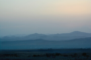 Twilight over the Tien Shan Mountains, Central Asia