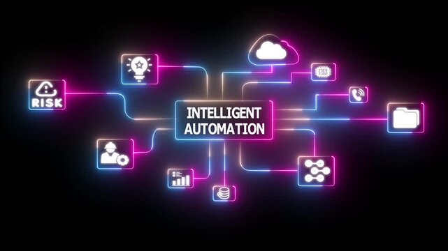 Intelligent Automation Concept. Leveraging AI, Machine Learning, and Cloud Solutions to Optimize Processes, Boost Efficiency, and Drive Digital Innovation.