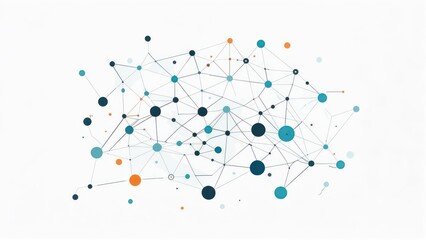 Abstract digital illustration of interconnected nodes forming a network