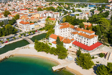 Town of Crikvenica in Kvarner bay in Croatia, waterfront view, popular tourist destination
