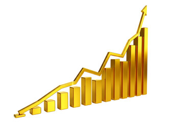 business graph on white background