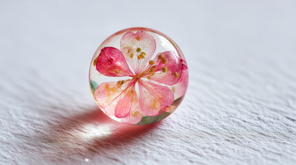 桜を閉じ込めたガラスの小さな宇宙 ― 和の透明美