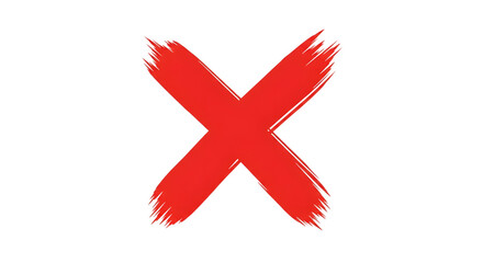 Red X Symbol Isolated on White
