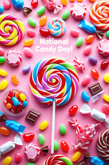 colorful lollipop on a white background