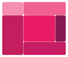 Vector art of vibrant color block grid with pink and purple shades in abstract design