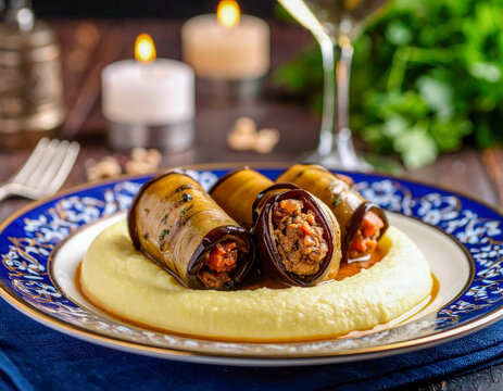 H&uuml;nkar Beğendi: Ottoman Lamb Rolls on Smoked Eggplant Pur&eacute;e