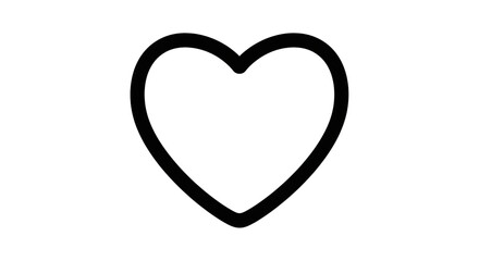 Simple Heart Outline Icon for Wellness and Love