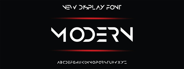 Design Modern abstract digital alphabet font. Minimal technology typography, Creative urban sport fashion futuristic font and with numbers. vector illustration.