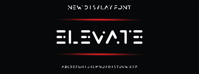 Design Modern abstract digital alphabet font. Minimal technology typography, Creative urban sport fashion futuristic font and with numbers. vector illustration.