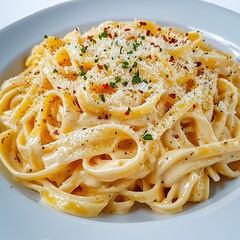 Delicious Pasta on a White Background