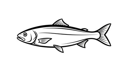 Fototapeta premium A stylized illustration of a single, realistic-looking fish against a white background.
