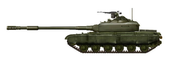 Object-439A (Concept of a Soviet main battle tank based on the T-64 tank, with a new turret and 130mm gun) © Tikros