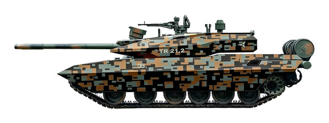 TR-21.2 MBT (Romanian modernization of the TR-85 tank, with the installation of additional armor) © Tikros