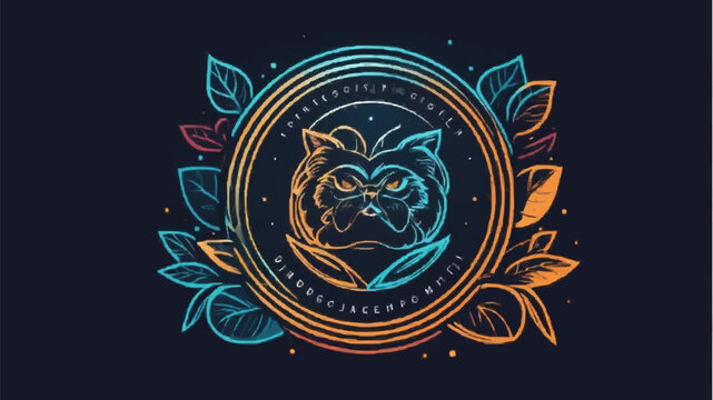 A dog logo featuring a bright, colorful background, emphasizing a cheerful and inviting aesthetic