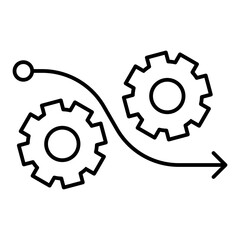workflow line icon with editable stroke